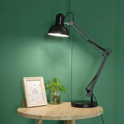 Contemporary Nordic Adjustable Arm Iron Round 1-Light Table Lamp for Bedroom