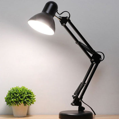 Contemporary Nordic Adjustable Arm Iron Round 1-Light Table Lamp for Bedroom