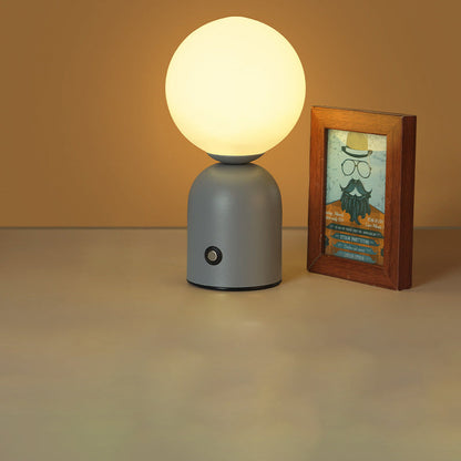 Contemporary Scandinavian Round Orb USB Iron Acrylic LED Table Lamp for Bedroom