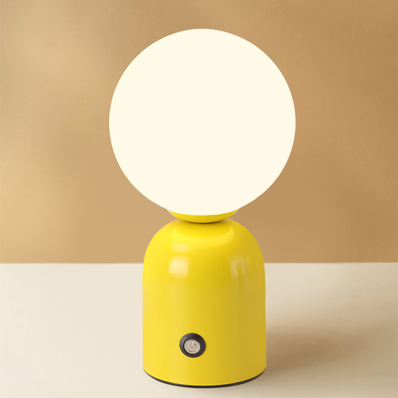 Contemporary Scandinavian Round Orb USB Iron Acrylic LED Table Lamp for Bedroom