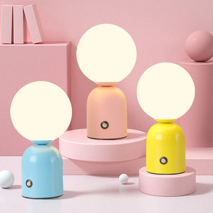 Contemporary Scandinavian Round Orb USB Iron Acrylic LED Table Lamp for Bedroom