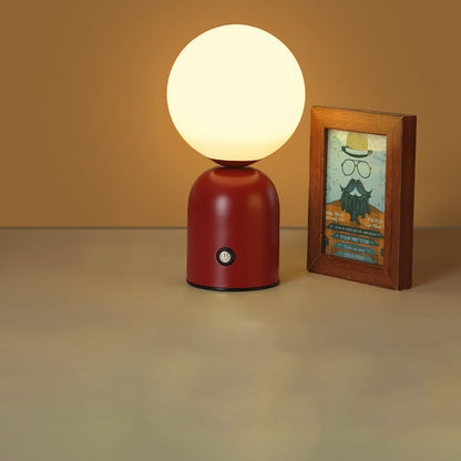 Contemporary Scandinavian Round Orb USB Iron Acrylic LED Table Lamp for Bedroom