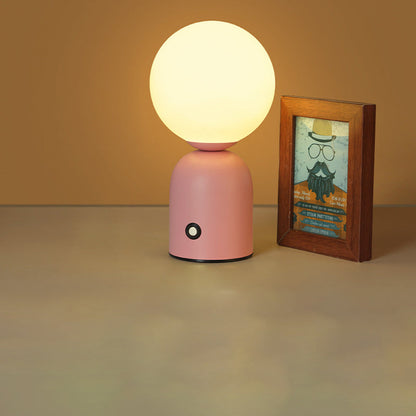 Contemporary Scandinavian Round Orb USB Iron Acrylic LED Table Lamp for Bedroom