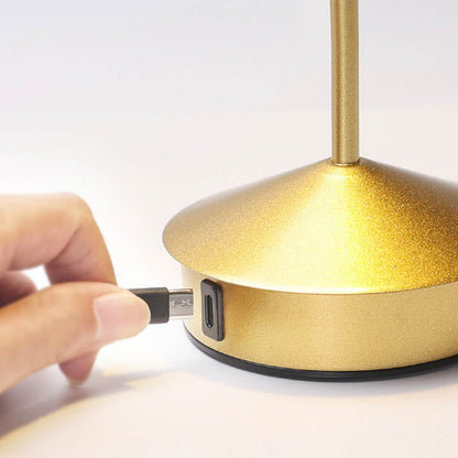 Modern Minimalist USB LED Round Metal Table Lamp for Bedroom