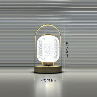 Modern Minimalist Portable Cylindrical Iron Acrylic LED Table Lamp for Bedroom