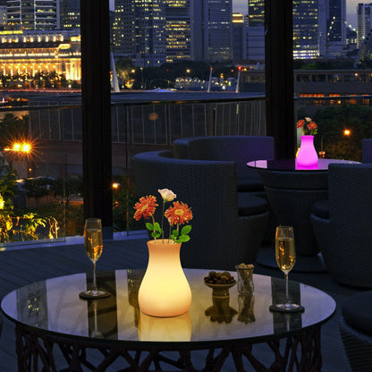 Modern Minimalist USB Vase Cylinder Square PE Plastic LED Table Lamp