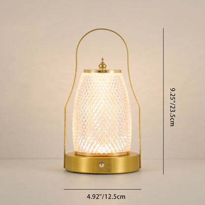Contemporary Creative Cylinder Round Ball Mountain Base Iron Acrylic LED Table Lamp for Bedroom