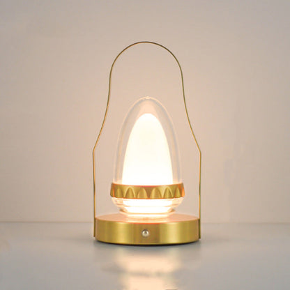 Contemporary Creative Cylinder Round Ball Mountain Base Iron Acrylic LED Table Lamp for Bedroom