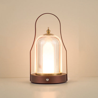 Contemporary Creative Cylinder Round Ball Mountain Base Iron Acrylic LED Table Lamp for Bedroom