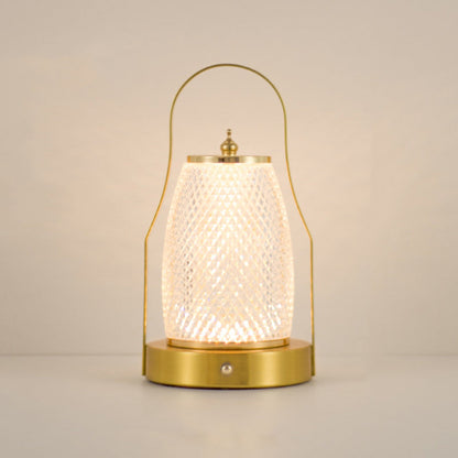 Contemporary Creative Cylinder Round Ball Mountain Base Iron Acrylic LED Table Lamp for Bedroom