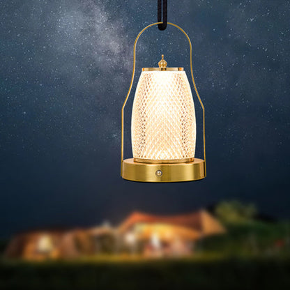 Contemporary Creative Cylinder Round Ball Mountain Base Iron Acrylic LED Table Lamp for Bedroom