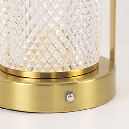 Contemporary Creative Cylinder Round Ball Mountain Base Iron Acrylic LED Table Lamp for Bedroom