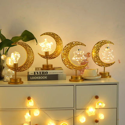 Contemporary Creative Moon Star Orb LED Table Lamp for Bedroom