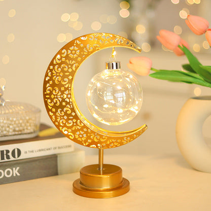 Contemporary Creative Moon Star Orb LED Table Lamp for Bedroom