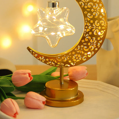 Contemporary Creative Moon Star Orb LED Table Lamp for Bedroom