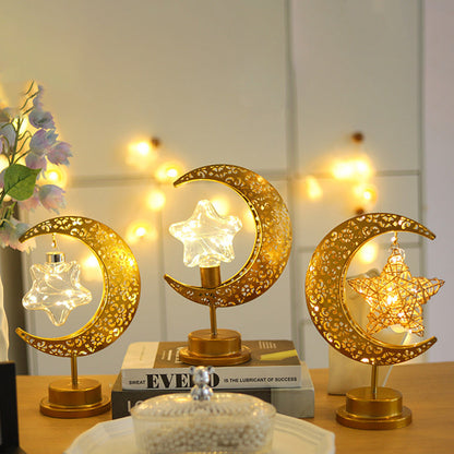 Contemporary Creative Moon Star Orb LED Table Lamp for Bedroom