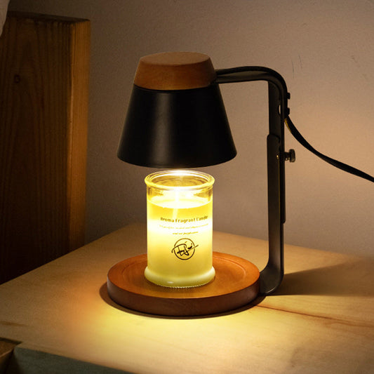 Modern Art Deco Frustum Metal Glass 1-Light Melting Wax Table Lamp for Bedroom
