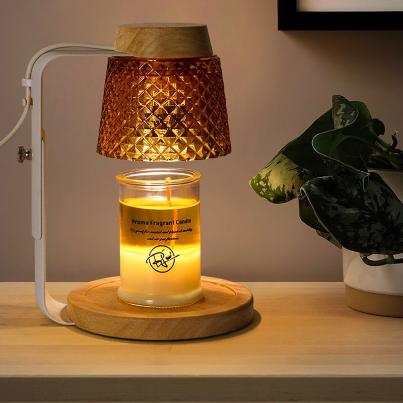 Modern Art Deco Frustum Metal Glass 1-Light Melting Wax Table Lamp for Bedroom