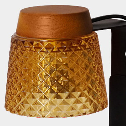 Modern Art Deco Frustum Metal Glass 1-Light Melting Wax Table Lamp for Bedroom