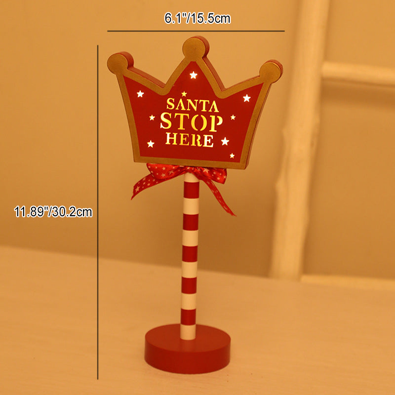 Moderne Art Deco Round Octagon Rectangle Crown Christmas Hat Metal Wood LED Table Lamp for Bedroom