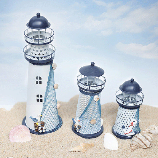 Moderne Art Deco Lighthouse Shape Round Iron LED Table Lamp