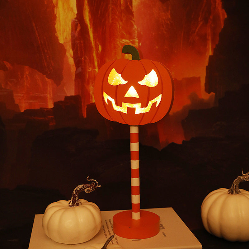 Moderne Art Deco Pumpkin Wood LED Table Lamp for Living Room