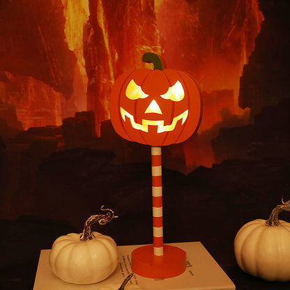 Moderne Art Deco Pumpkin Wood LED Table Lamp for Living Room
