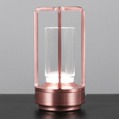 Modern Minimalist Round Right Angle Acrylic Iron LED Table Lamp for Living Room