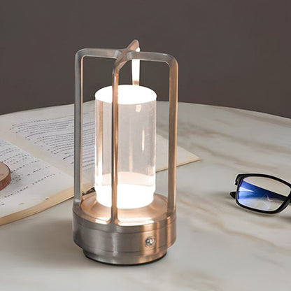 Modern Minimalist Round Right Angle Acrylic Iron LED Table Lamp for Living Room