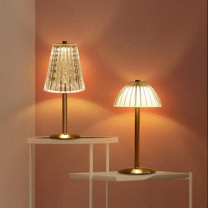 Modern Minimalist Round Semi-Cone PC Iron LED Table Lamp for Living Room
