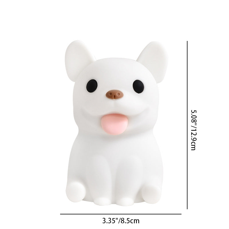 Contemporary Creative Kids Rechargeable Bulldog LED Table Lamp Night Light for Bedroom