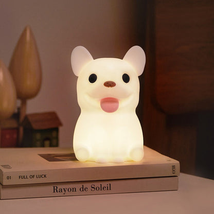 Contemporary Creative Kids Rechargeable Bulldog LED Table Lamp Night Light for Bedroom
