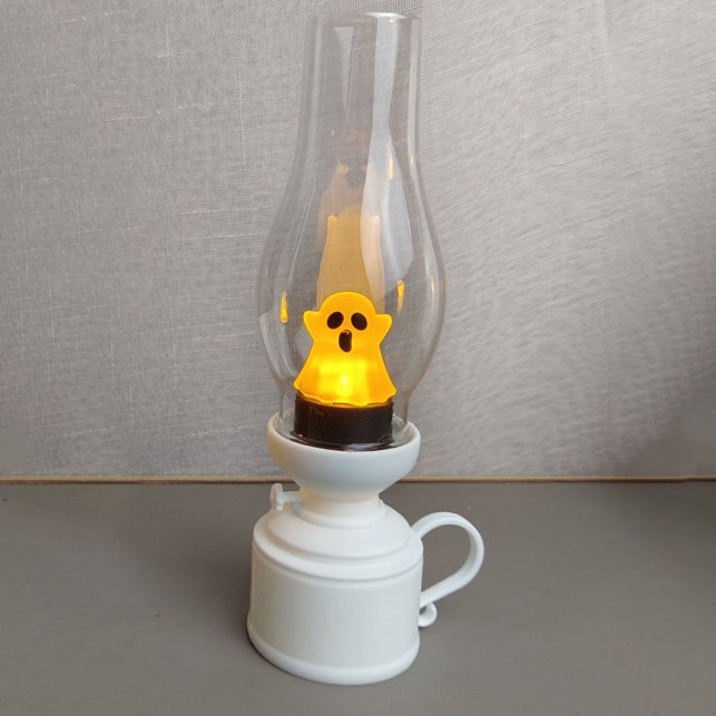 Contemporary Creative PVC Battery Kerosene Ghost Flame Halloween LED Table Lamp Night Light for Bedroom