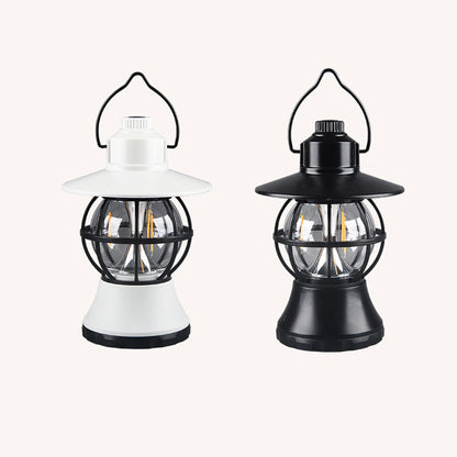 Contemporary Retro Waterproof Rechargeable LED Lantern Hanging Table Light for Garden