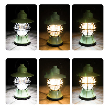 Contemporary Retro Waterproof Rechargeable LED Lantern Hanging Table Lamp Outdoor Light for Garden