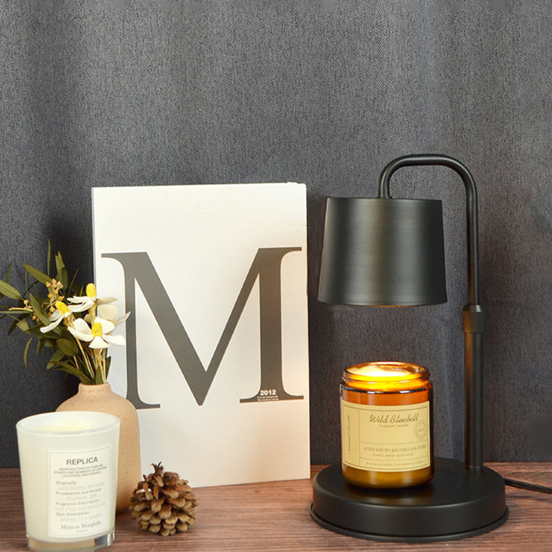 Contemporary Scandinavian Iron Adjustable Dimmable Cylinder 1-Light Table Lamp for Bedroom