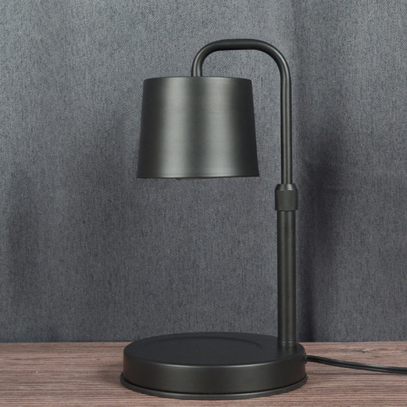 Contemporary Scandinavian Iron Adjustable Dimmable Cylinder 1-Light Table Lamp for Bedroom