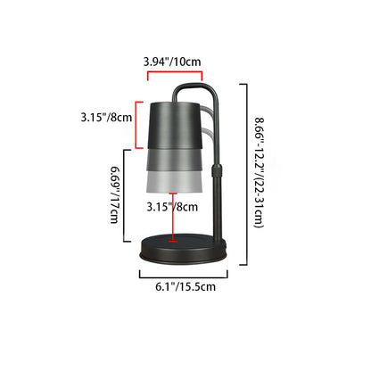 Contemporary Scandinavian Iron Adjustable Dimmable Cylinder 1-Light Table Lamp for Bedroom