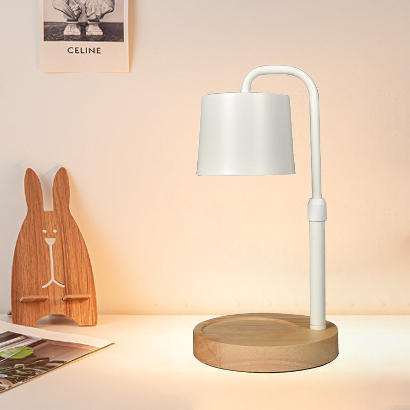 Contemporary Scandinavian Iron Adjustable Dimmable Cylinder 1-Light Table Lamp for Bedroom