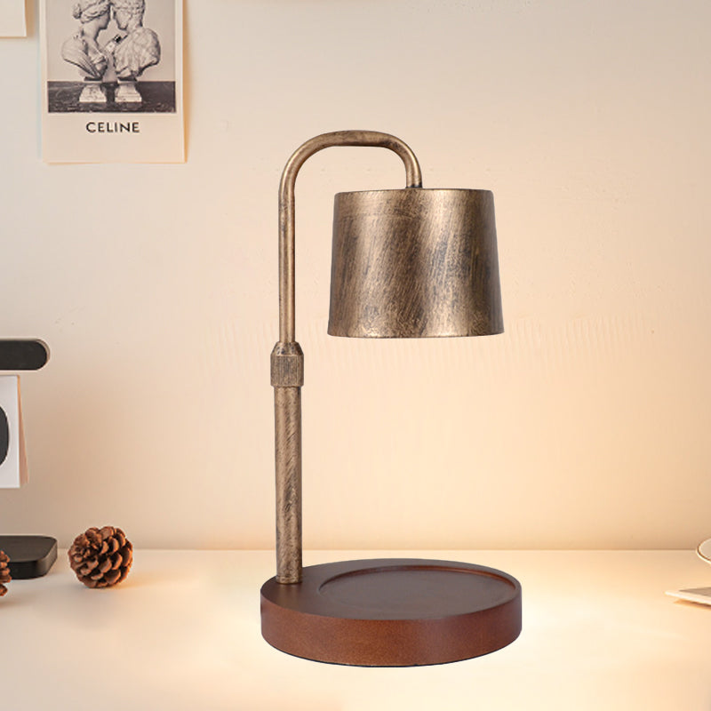 Contemporary Scandinavian Iron Adjustable Dimmable Cylinder 1-Light Table Lamp for Bedroom