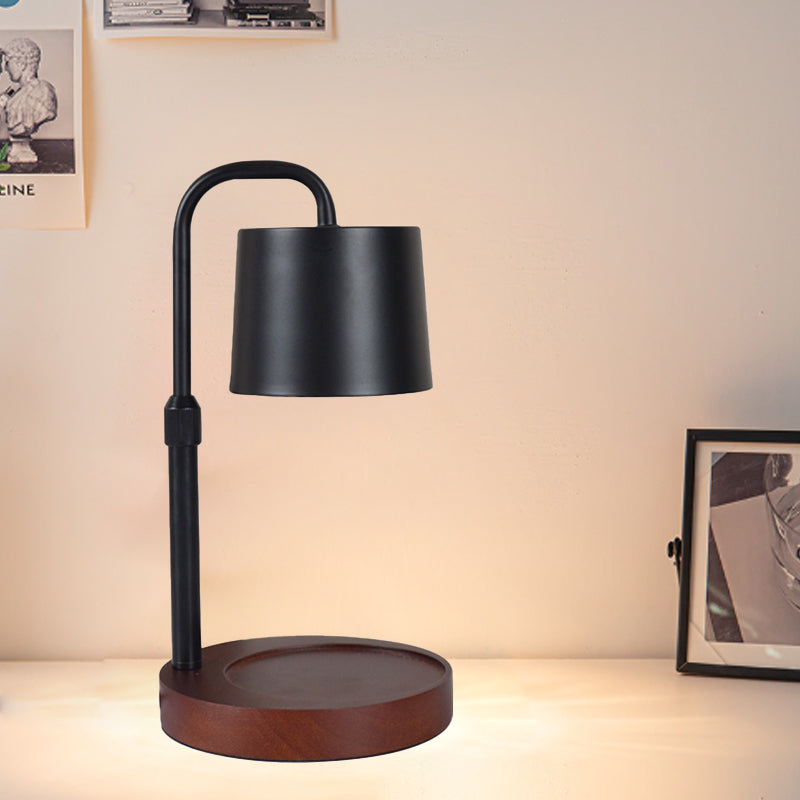 Contemporary Scandinavian Iron Adjustable Dimmable Cylinder 1-Light Table Lamp for Bedroom