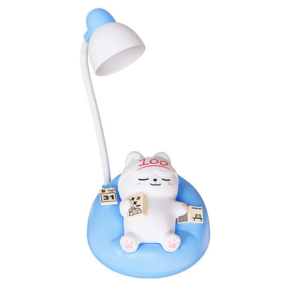Contemporary Rechargeable ABS PVC Sleeping Cat LED Table Lamp Night Light