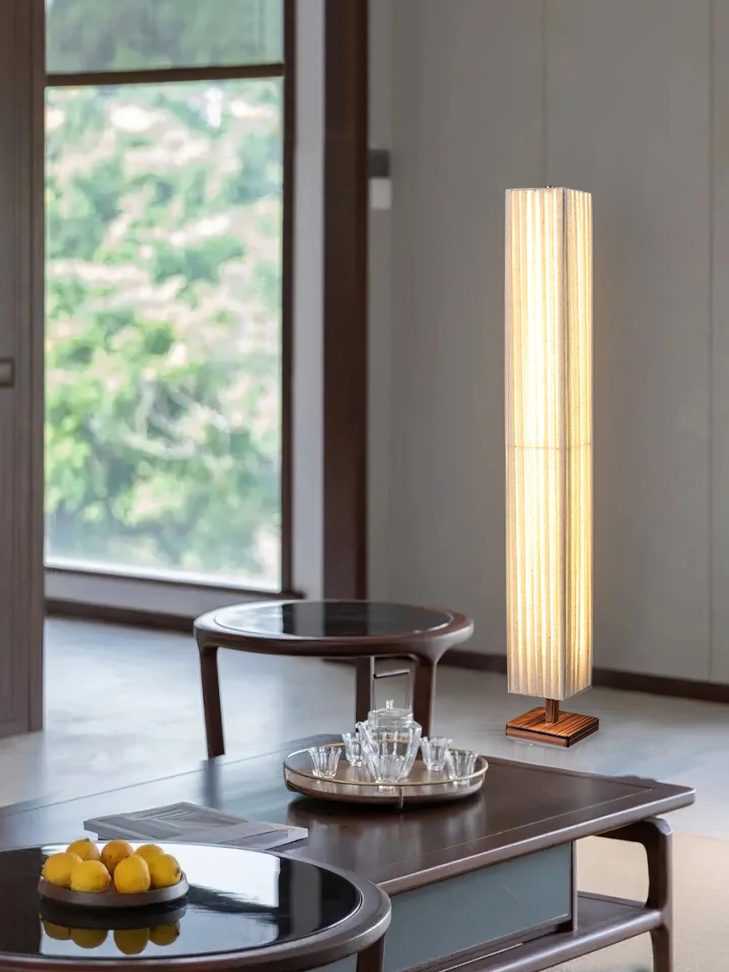 Bailey Floor Lamp with LED, Warm Light, Fabric Shade