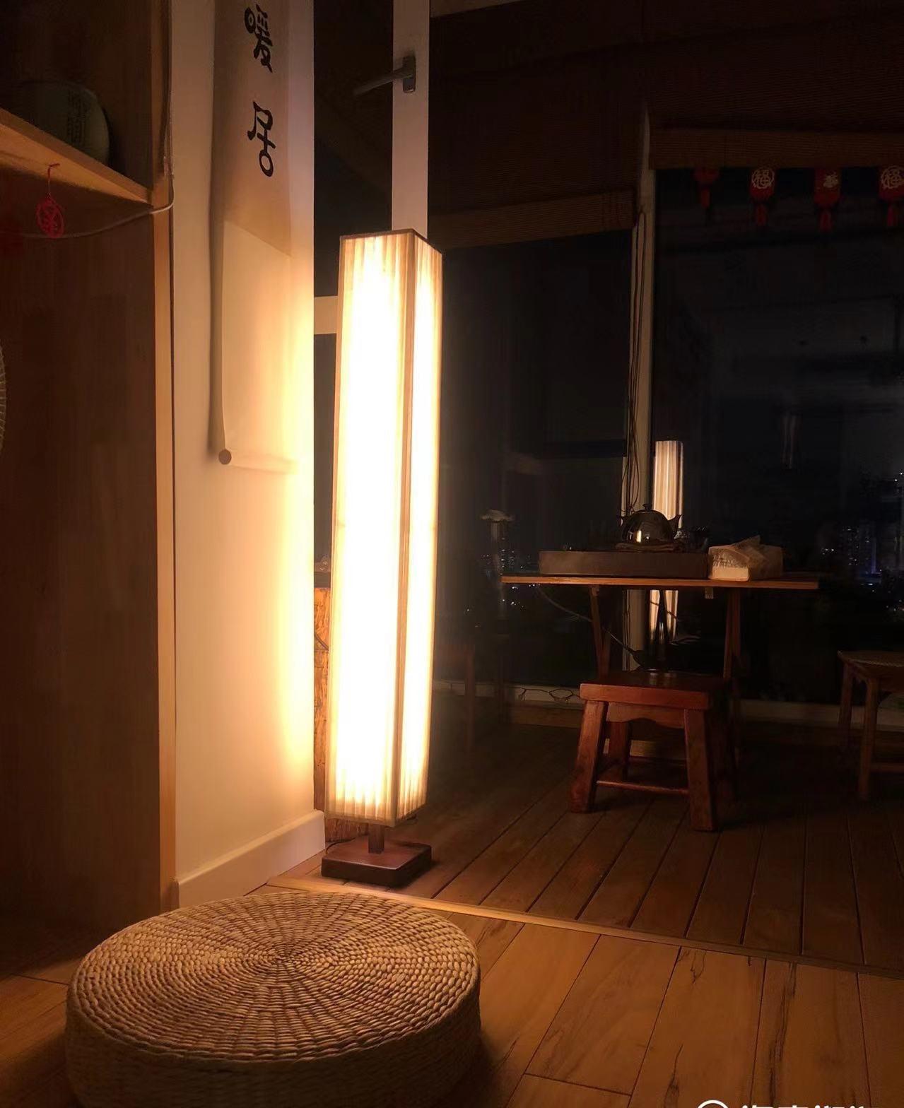 Bailey Floor Lamp with LED, Warm Light, Fabric Shade