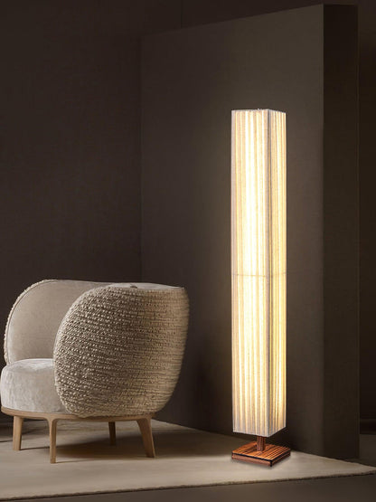 Bailey Floor Lamp with LED, Warm Light, Fabric Shade