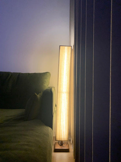 Bailey Floor Lamp with LED, Warm Light, Fabric Shade