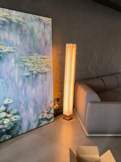 Bailey Floor Lamp with LED, Warm Light, Fabric Shade