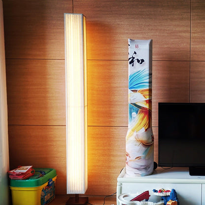 Bailey Floor Lamp with LED, Warm Light, Fabric Shade