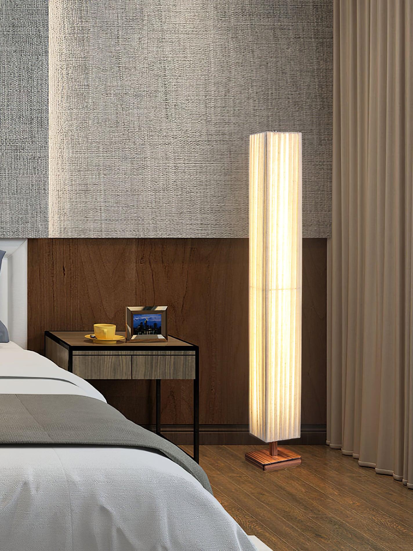 Bailey Floor Lamp with LED, Warm Light, Fabric Shade