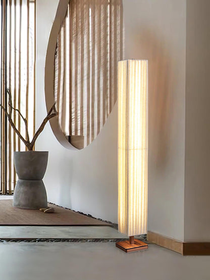 Bailey Floor Lamp with LED, Warm Light, Fabric Shade